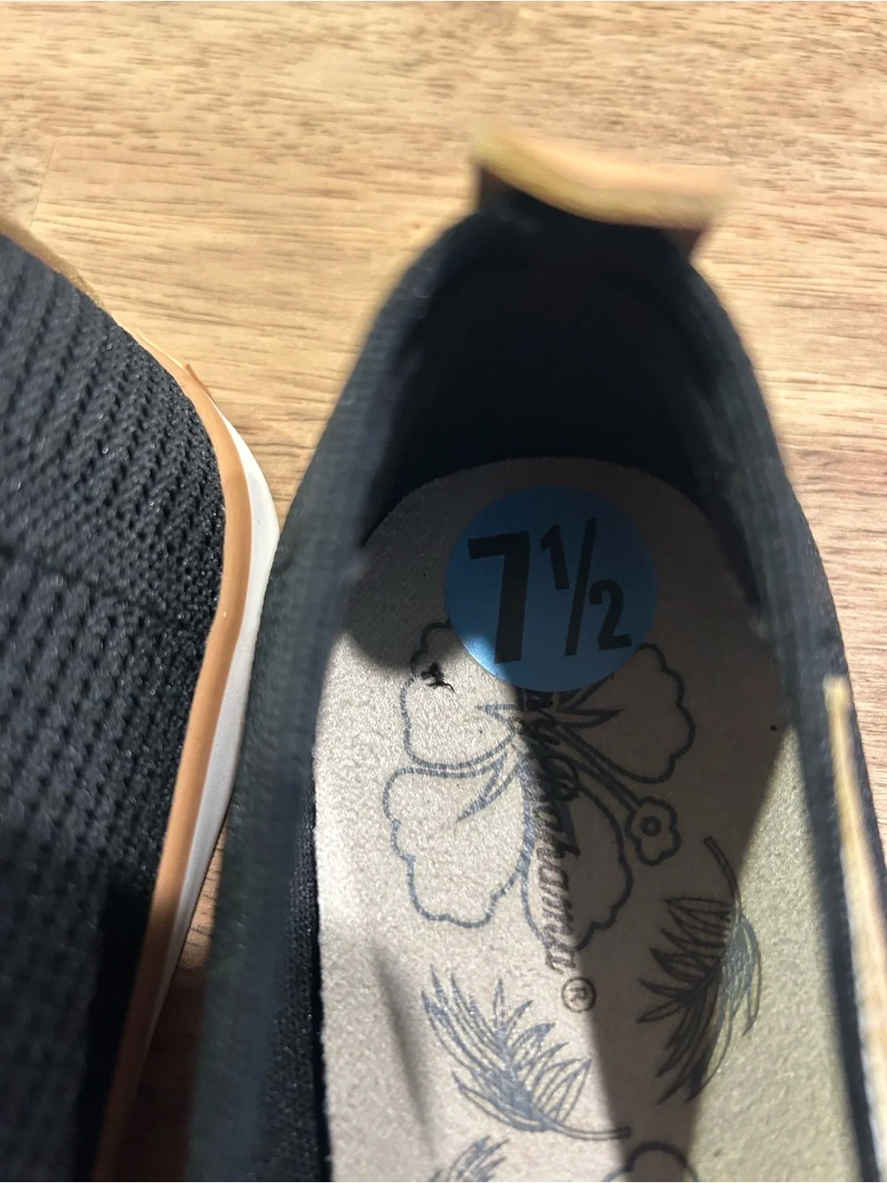 Tommy Bahama Black Knit Espadrille Slip-Ons with Tan Accents
